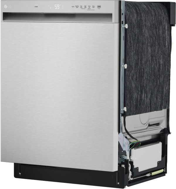 LG - 24" Front-Control Built-In Dishwasher with Stainless Steel Tub, QuadWash, 50 dBa - Stainless steel - Image 2