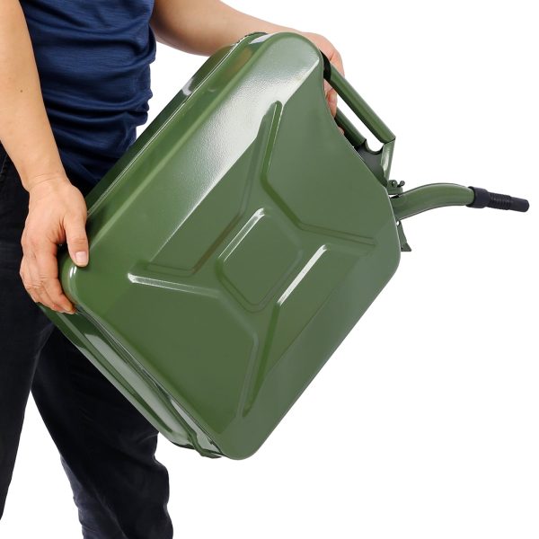 20 Liter (5 Gallon) Jerry Fuel Can with Flexible Spout, Portable Jerry Cans Fuel Tank Steel Fuel Can, Fuels Gasoline Cars, Trucks, Equipment, GREEN - Image 7