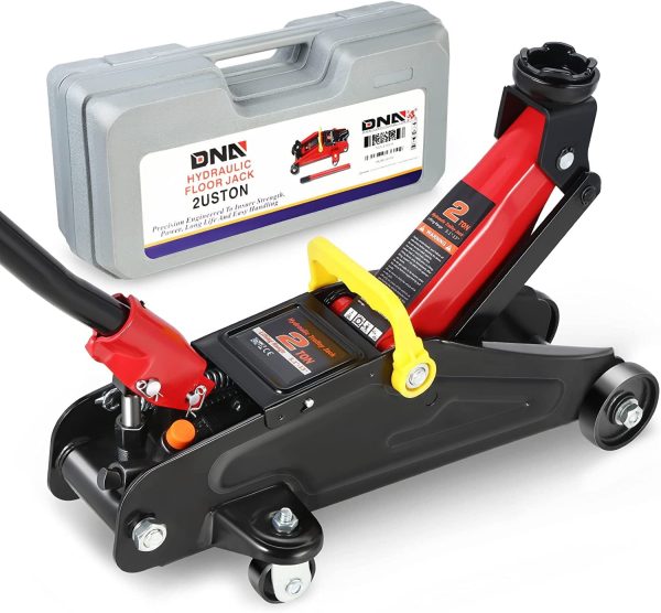 DNA Motoring TOOLS-00234 Low Profile Hydraulic Trolley Service Garage Floor Jack 2 Ton