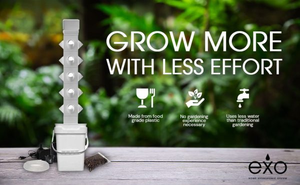 STANDARD HYDROPONIC TOWER - EXOTOWER 4 Tier KIT INDOOR HYDROPONIC GARDEN - VERTICAL HYDROPONIC GARDEN WITH IRRIGATION BLOCK AND LID for indoor and outdoor use - Image 5