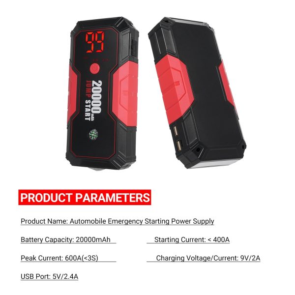 Portable 12V Auto Battery Booster by Lepmerk, DN13 Car Jump Starter, 600A Peak Current - Image 5