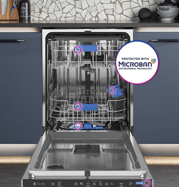 GE Profile - Top Control Smart Built-In Stainless Steel Tub Dishwasher with 3rd Rack and Microban, 42dBA - Stainless steel - Image 12