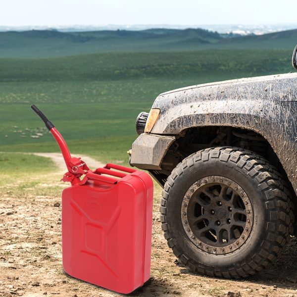 DreamBuck Jerry Cans for Gasoline, 20L 5 Gallon Metal Gas Can with Fuel Can and Spout System, US Standard Cold-Rolled Plate Petrol Diesel Can, Jerry Fuel Can, Gasoline Bucket with Oil Pipe, Red - Image 6