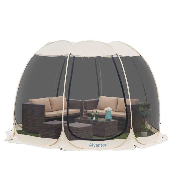 Alvantor Screen House Room Camping 12'x12' Beige Instant Canopy