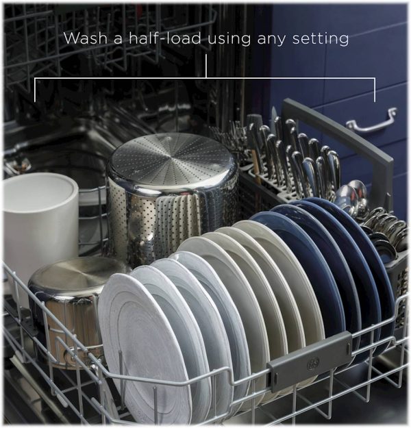 GE - Top Control Built-In Dishwasher with Stainless Steel Tub, Dry Boost, 48dBA - Stainless steel - Image 4