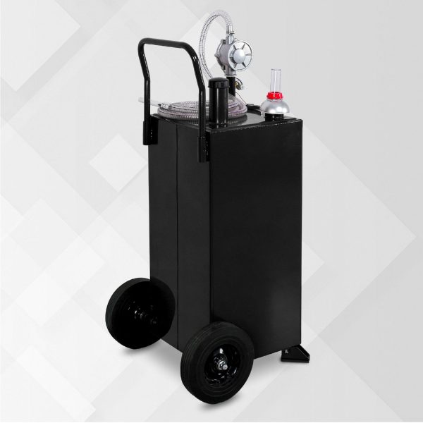 Arksen 30 Gallon Portable Fuel Transfer Gas Can Caddy Storage Gasoline Tank Heavy Duty 30-Gallons Capacity- Black - Image 3