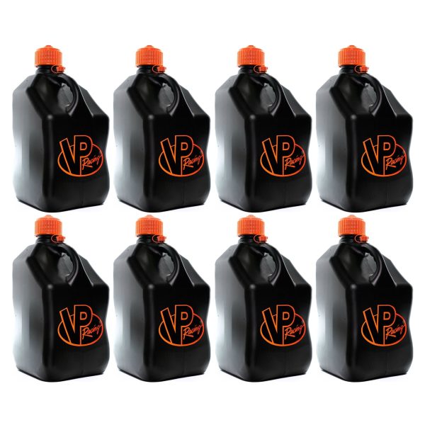 VP Racing 5.5 Gal Motorsport Racing Fuel Utility Jug, Black/Orange (8 Pack)