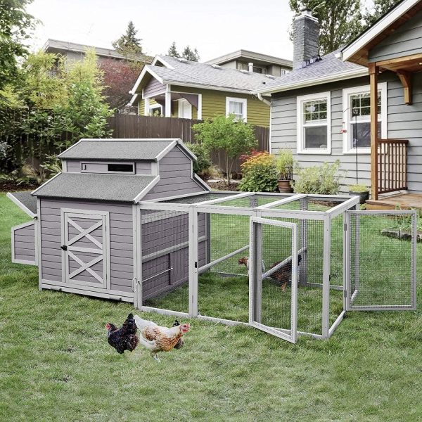 Morgete Extra Large Chicken Coop Wooden Hen House for 8-10 Chickens - Image 2