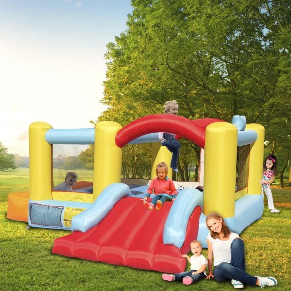 Track 7 Inflatable Bounce House,Inflatable Jumping Castle with a Basketball Hoop,Slide,Three Balls - Image 2