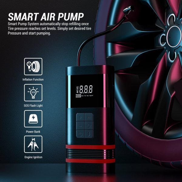 Nebublu 4 in 1 Car Jump Starter with 150PSI Air Compressor 1000A Battery Booster( to 5.0L Gases Engines) 7500mAh Bank with LED Light - Image 6