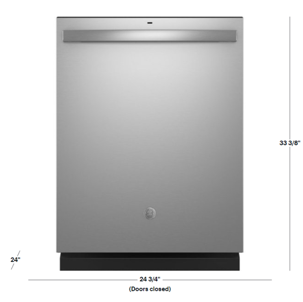 GE - Top Control Built In Dishwasher with Sanitize Cycle and Dry Boost, 52 dBA - Stainless steel - Image 3