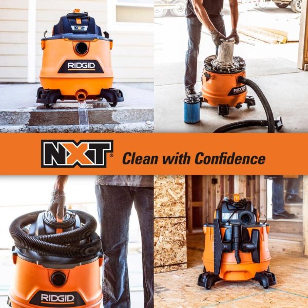 14 Gallon 6.0 Peak HP NXT Wet/Dry Shop Vacuum with Fine Dust Filter, Locking Hose and Accessories HD1400 - Image 6