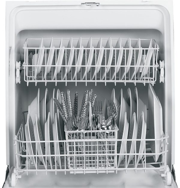 GE - Spacemaker 24" Built-In Dishwasher - White - Image 3