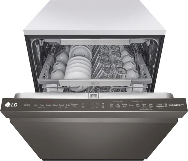 LG - Top Control Dishwasher with QuadWash, TrueSteam, and 3rd Rack - Black stainless steel - Image 5