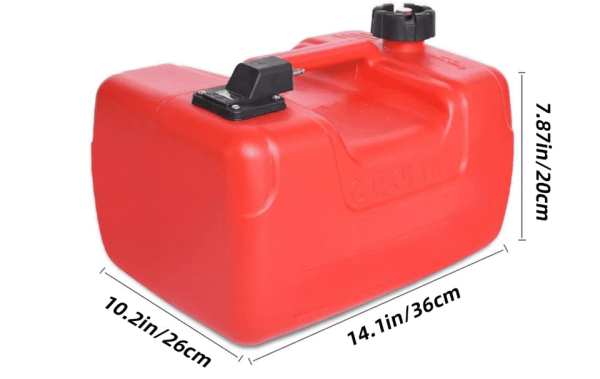 Portable Boat Marine Fuel Tank Outboard Motor w/ Line Hose Connector 3 Gallon 12L - Image 2