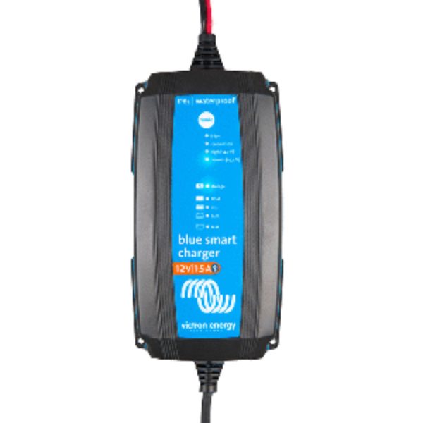 9" Blue and Black Victron IP65 Smart Charger - 15 Amps