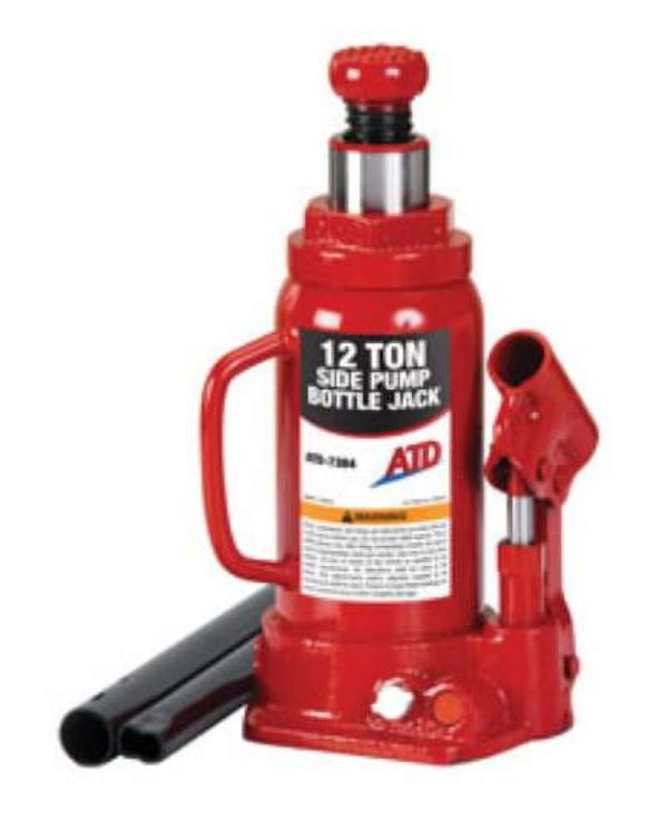 ATD 7384 12 Ton Hydraulic Side Pump Bottle Jack