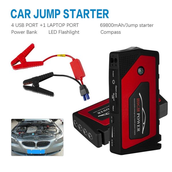 New Car Jump Starter 12V Portable USB Power Bank Battery Booster Clamp 600A 69800mah - Image 2