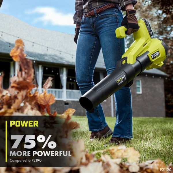 ONE+ HP 18V Brushless 110 MPH 350 CFM Cordless Variable-Speed Jet Fan Leaf Blower w/ 4.0 Ah Battery and Charger P21120 - Image 5