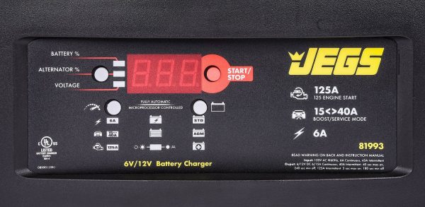 JEGS 81993 Heavy Duty Battery Charger Battery Type: Standard AGM GEL Deep Cycle - Image 3