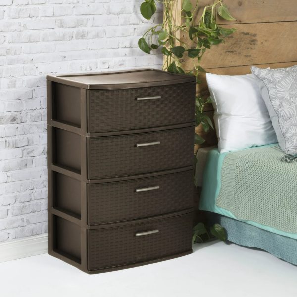 Sterilite 4 Drawer Wide Weave Tower Espresso - Image 3