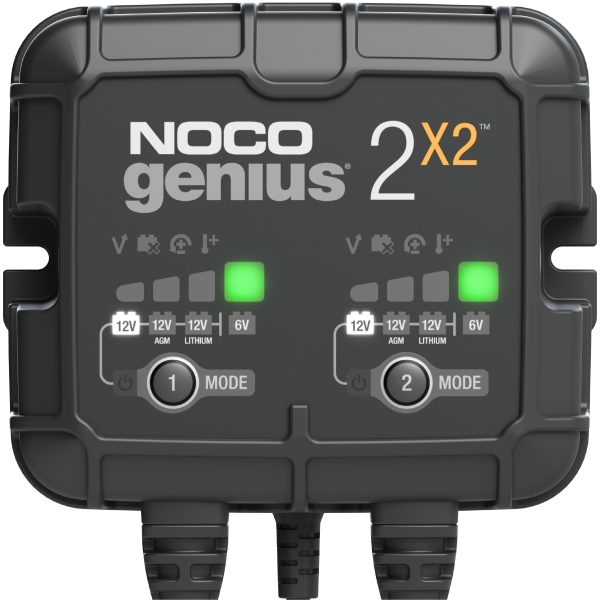 NOCO GENIUS2X2 2-Bank 4A (2A/Bank) 6V/12V Smart Battery Charger and Maintainer