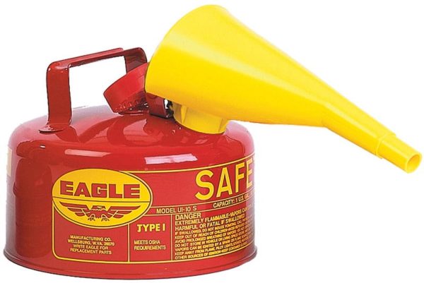 1 Pc, Eagle Steel Safety Gas Can 1 Gal