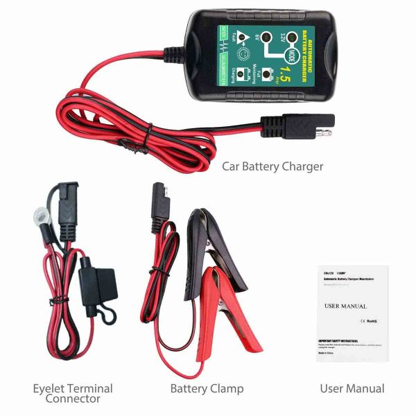 3 Packs Battery Charger Maintainer Trickle 6V 12V 1.5A Car Automatic Motorcycle - Image 5