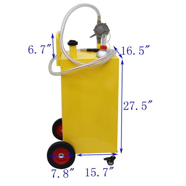 PreAsion 30 Gallon Portable Gas Caddy Fuel Storage Tank Oil Transfer Fuel Storage Tank 30 Gallon with Wheel - Image 5