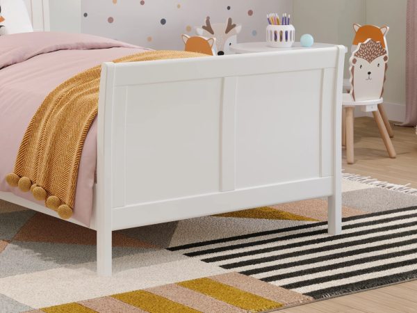 AFI Valencia Twin Wood Low Profile Sleigh Platform Bed with Matching Footboard, White - Image 8