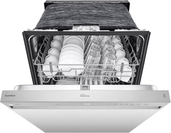 LG - 24" Front-Control Built-In Dishwasher with Stainless Steel Tub, QuadWash, 50 dBa - Stainless steel - Image 14