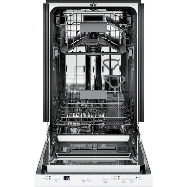 GE Profile - 18" Top Control Built-In Dishwasher with Stainless Steel Tub - White - Image 3