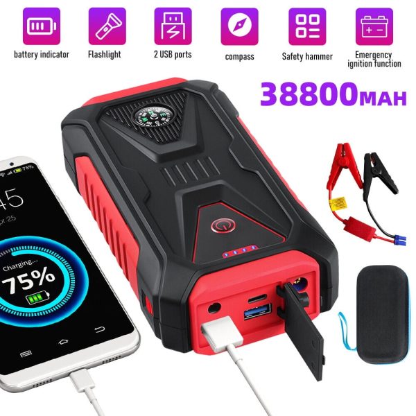 MDHAND 38800mAh 3000A Car Jump Starter Booster Jumper Box Power Bank Battery Charger With Usb Quick Charge