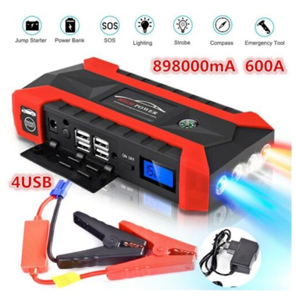 Xhy 89800mAh Car Jump Starter Portable Battery Pack Booster Jumper Box Emergency Start Power Bank Supply Charger with Built-in LED Light