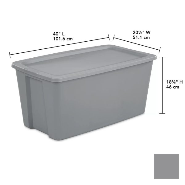 Sterilite 50 Gallon Tote Box Plastic， Titanium， Set of 4 - Image 6