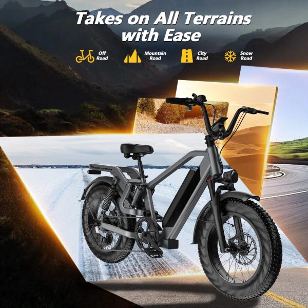 Electric Bike For Adults, 20'' Fat Tire Folding Ebike With 750W Brushless Motor 48V 25AH Battery, 7 Speed 20MPH, Foldable E-Bikes - Image 7