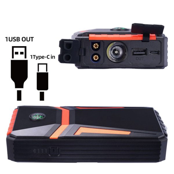 Xhy 30000mAh Car Jump Starter Portable Battery Pack Booster Jumper Box Emergency Start Power Bank Supply Charger with Built-in LED Light - Image 4