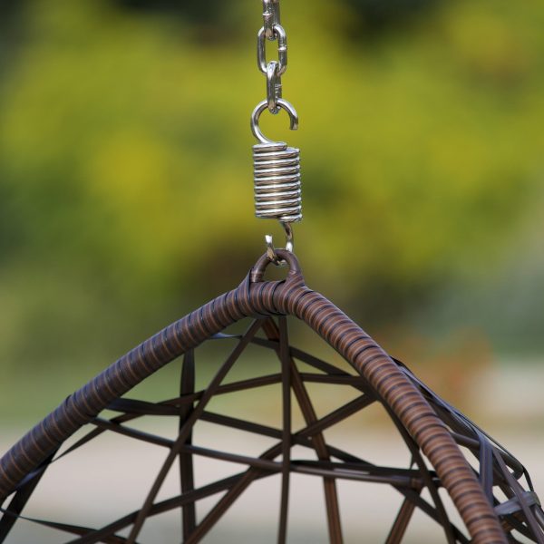 Berkley Outdoor Brown Wicker Hanging Teardrop / Egg Chair - Image 4