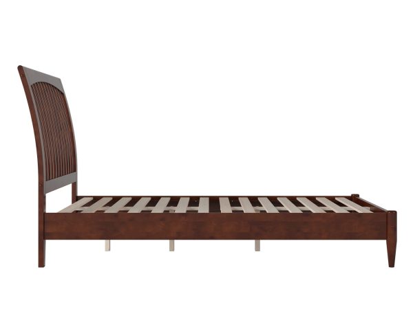 AFI Orleans Full Solid Wood Low Profile Sleigh Platform Bed, Walnut - Image 3