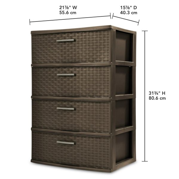 Sterilite 4 Drawer Wide Weave Tower Espresso - Image 2