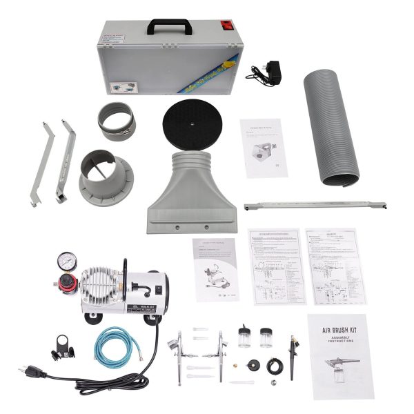 Airbrush Spray Booth Kit With LED Light & Filter Hose for Model Painting Airbrushing Set - Image 16