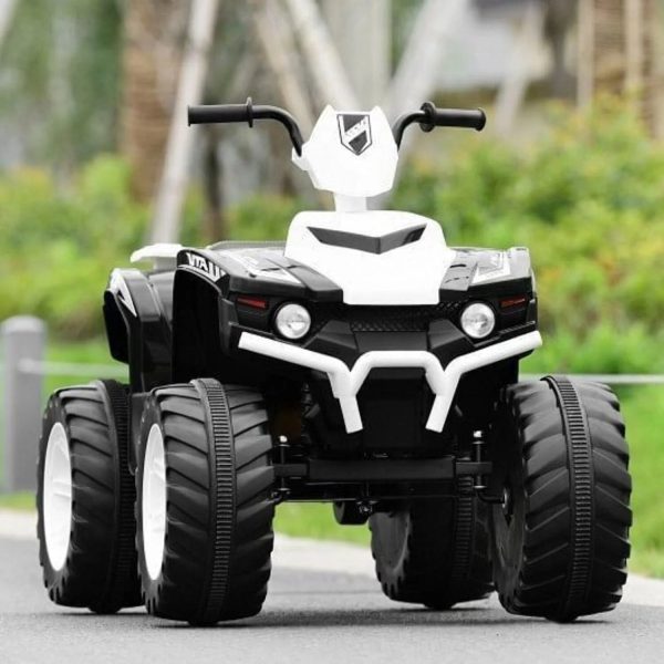 Electric ATV for Kids with LED Lights and Treaded Tires - White - Image 4