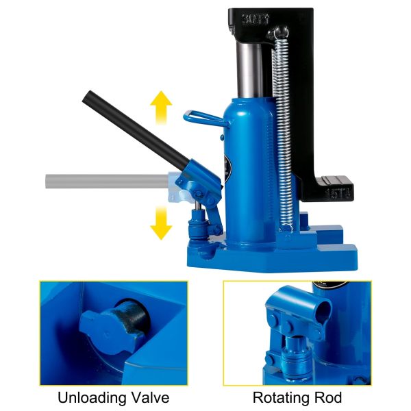 VEVOR Hydraulic Toe Jack, 15 Ton on Toe, 30 Ton on Top Lift Capacity Machine, 6-1/5in Stork Air, Heavy-Duty Steel Claw for Machinery, Industry - Image 6