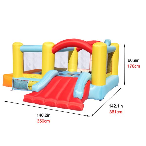 Track 7 Inflatable Bounce House,Inflatable Jumping Castle with a Basketball Hoop,Slide,Three Balls - Image 6