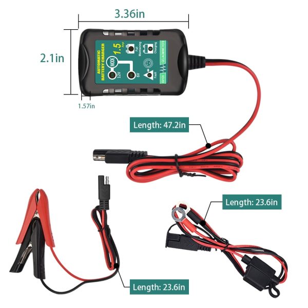 Automatic Battery Charger Maintainer For Harley Motorcycle Trickle Float 6V 12V【3 pack】 - Image 8