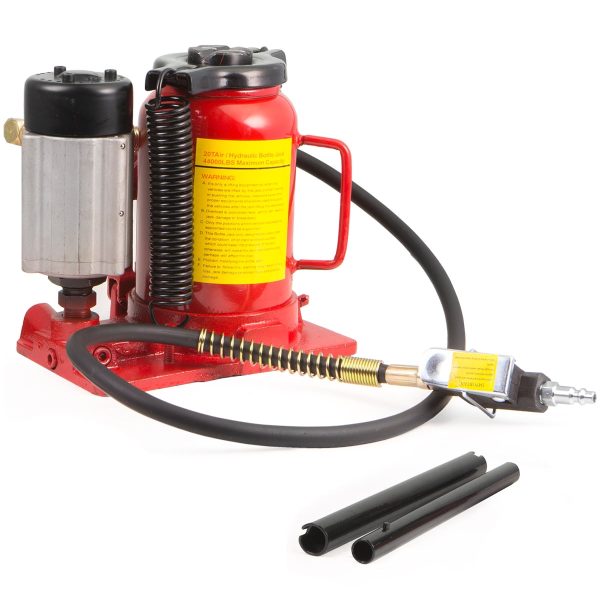 XtremepowerUS 20 Tons Air-Operated Low Profile Bottle Jack Air Hydraulic / Manual Jack with Handle