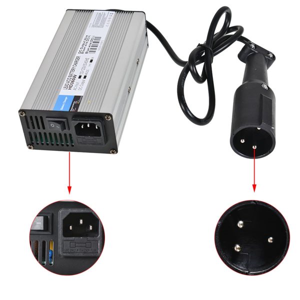 Genrics 48 Volt For Club Car Golf Cart Battery Charger 48V 6 Amps Snap Head 3 Pin Plug - Image 3