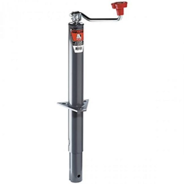 BULLDOG 175000 Round Trailer Jack, A-Frame, 5,000 lbs. Lift Capacity, Topwind, Bolt-On, 15 Inch Travel