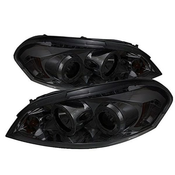 Spyder Chevy Impala 06-13 / Chevy Monte Carlo 06-07 - Projector Headlights - LED Halo - LED ( Replaceable LEDs ) - Smoke - High H1 (Included) - Low Fits select: 2006-2013 CHEVROLET IMPALA - Image 2