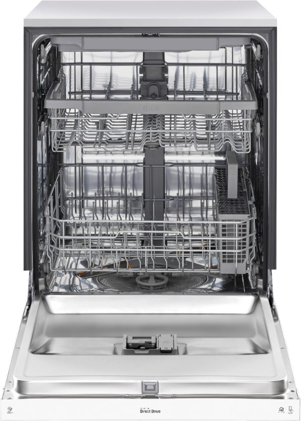 LG - 24" Front Control Smart Built-In Stainless Steel Tub Dishwasher with 3rd Rack, QuadWash, and 48dba - White - Image 8